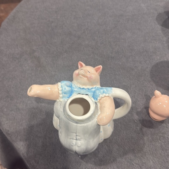 Vintage Collector teapot dancing waltzing pigs farm animals ranch western - Picture 5 of 8